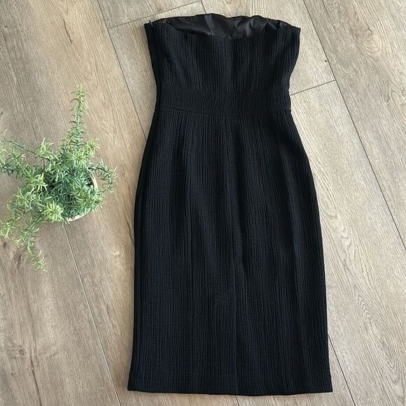 LIKE NEW J. CREW 100% WOOL STRAPLESS LITTLE BLACK DRESS COCKTAIL WEDDING SIZE 0 - Picture 5 of 7